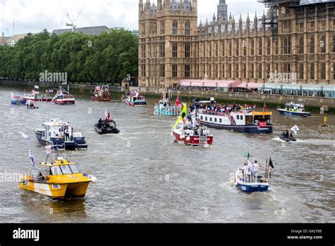 Nigel Farage with a fishing flotilla outside Parliament during Prime ...