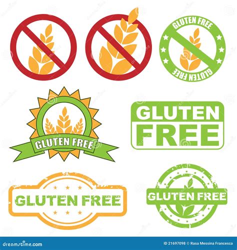 Gluten Free Green And Grey Label. Vector Sign Isolated On Transparent Background. Illustration ...