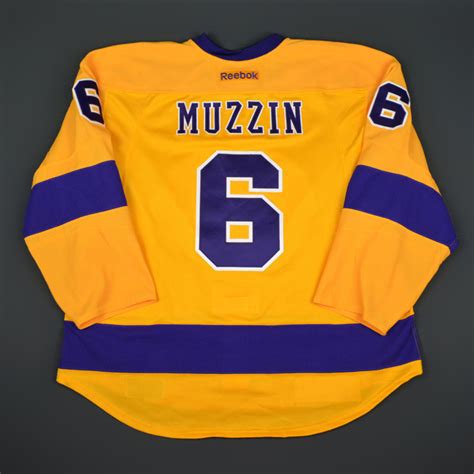 Jake Muzzin - Los Angeles Kings - Game-Worn Gold Vintage Jersey - 2015 ...