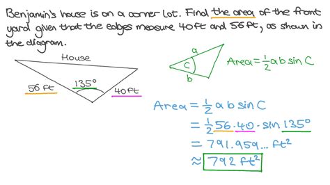 Question Video: Using Trigonometric Formula for Area of Triangle to Find the Area of a Triangle ...