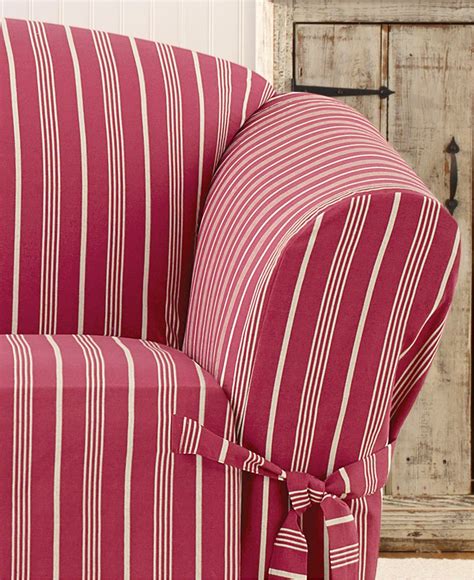 Sure Fit Grainsack Stripe Loveseat Slipcover - Slipcovers - For The Home - Macy's | Loveseat ...