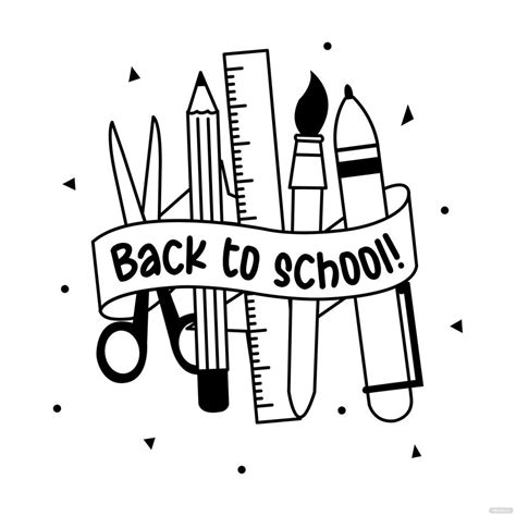 Black And White Back To School Clipart in Illustrator, JPG, PNG, SVG, EPS - Download | Template.net