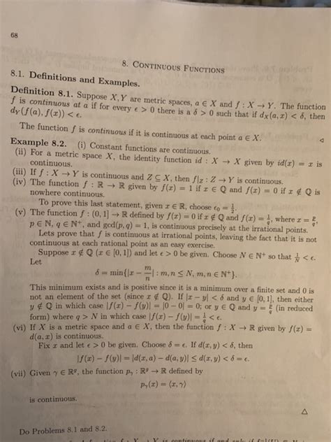 Solved Problem 8.2. Let X be a metric space and Y a discrete | Chegg.com