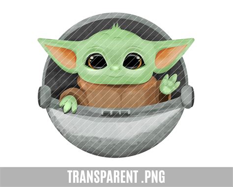 Baby Yoda Clip Art, Transparent Png, Baby Yoda, Cute Alien, Craft Project, Mandalorian, Love You ...