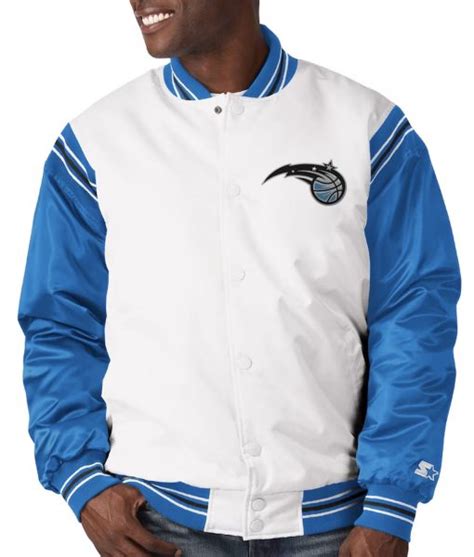 Starter Varsity Satin Renegade Orlando Magic White and Blue Jacket ...