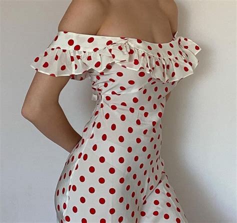 Red Polka Dot Off Shoulder Maxi Dress – Free From Label