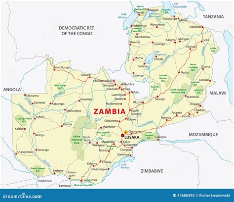 Zambia Map National Parks