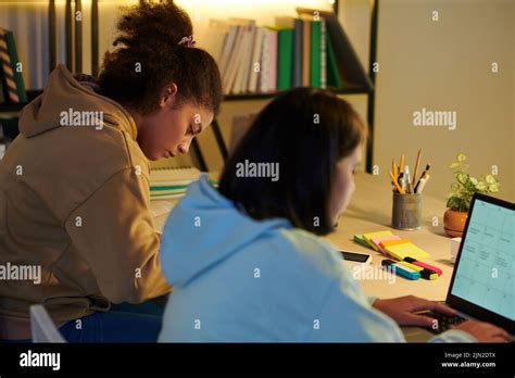 School students doing homework or preparing for exam in dark room Stock Photo - Alamy