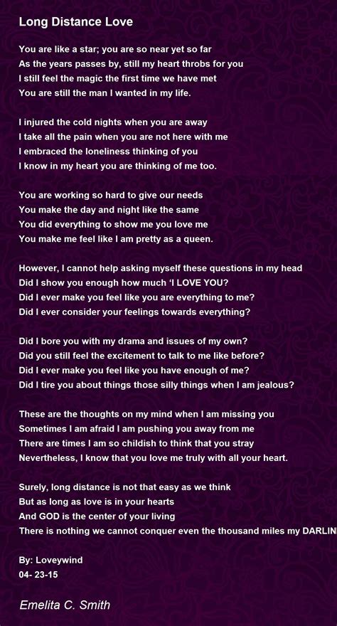 Long Distance Love - Long Distance Love Poem by Emelita C. Smith