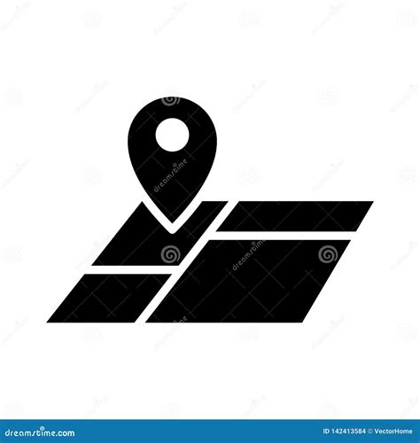 Land on Map Icon on a White Background. Stock Vector - Illustration of dealer, navigation: 142413584