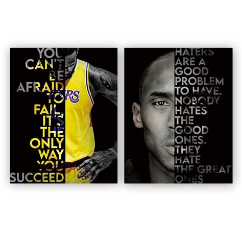 Buy QXNRT Lebron James and Kobe Bryant Motivational , LA Lakers Wall ...