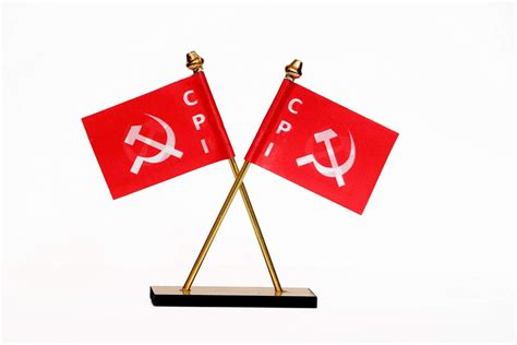 Communist Party of India Cpi Crossed Design Flag for Car Dashboard ...