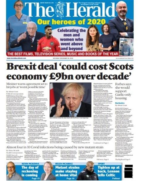 Scotland's papers: Brexit bust or Brexit boom and Storm Bella blows in ...