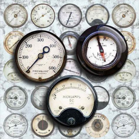 Steam Gauges Printable Collage Sheet