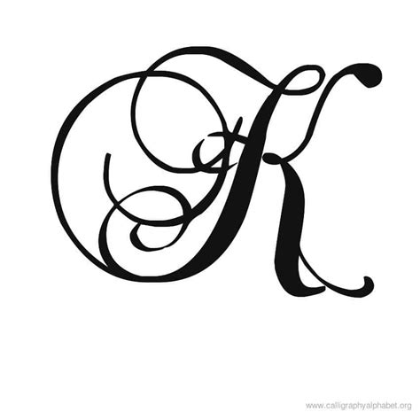 Calligraphy Alphabet Romantic K Hand Lettering Fonts, Cool Lettering ...