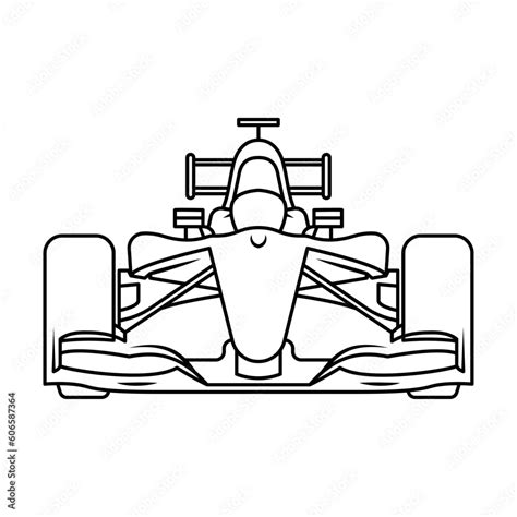 Formula 1 racing car vector black and white line artwork Stock Vector | Adobe Stock