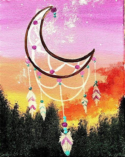 "Serene Moon Dream"-- PNW Paint Night Paint and Sip, Deep Space Brewing ...