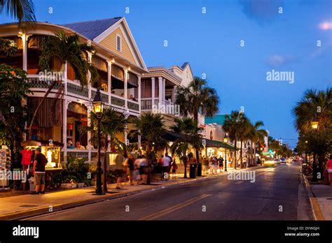 Shops and Restaurants, Duval Street, Key West, Florida, USA Stock Photo ...