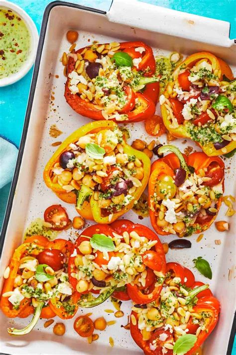 Mediterranean-Style Vegetarian Stuffed Peppers | The Mediterranean Dish