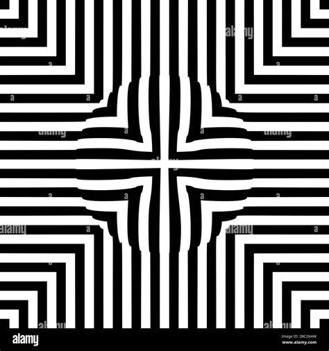 Optical illusion lines background. Abstract 3d black and white illusions. Conceptual design of ...