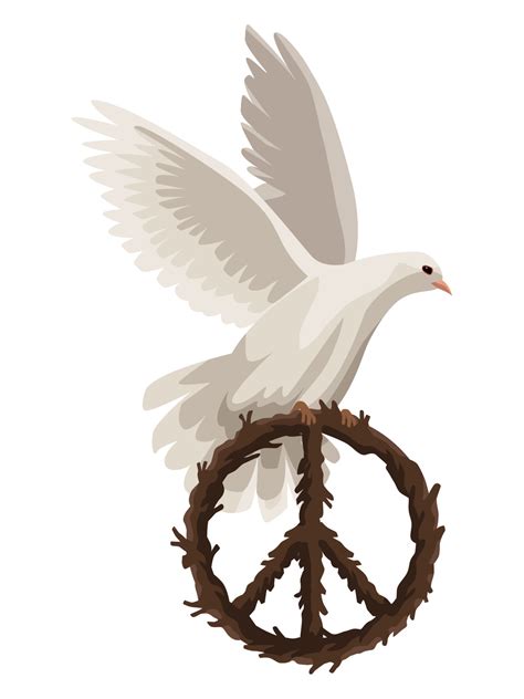 dove with peace symbol 11234367 Vector Art at Vecteezy