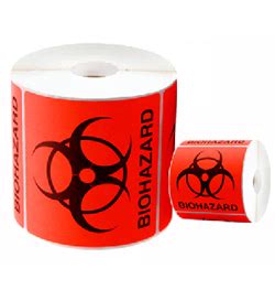 Red Biohazard Labels - GBE Packaging Supplies - Wholesale Packaging, Boxes, Mailers, Bubble ...