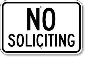 No Soliciting Sign