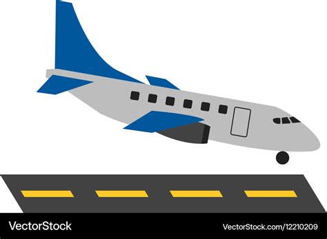 Landing airplane Royalty Free Vector Image - VectorStock