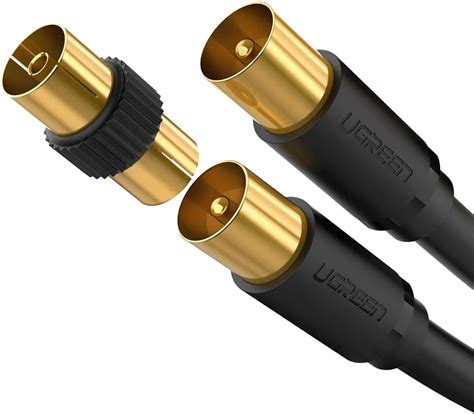 UGREEN TV Aerial Coaxial Cable Male to Male with Two Ferrite Cores,Complete with Female to ...