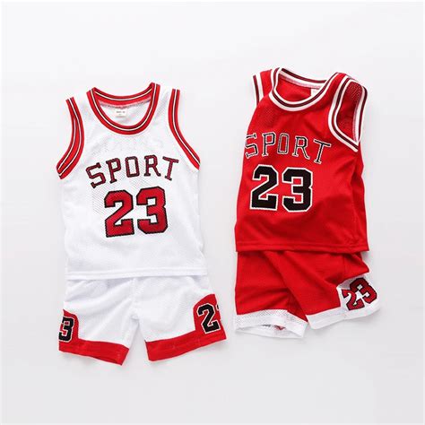 1 10 Age Children Sport Clothing Set Summer Kids Boys Basketball Tracksuit Sleeveless Vest And ...