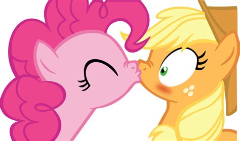 Applejack x Pinkie Pie kissing vector by Fluttair | Pinkie pie ...