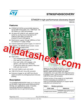 STM32F4-DISCOVERY Datasheet(PDF) - STMicroelectronics