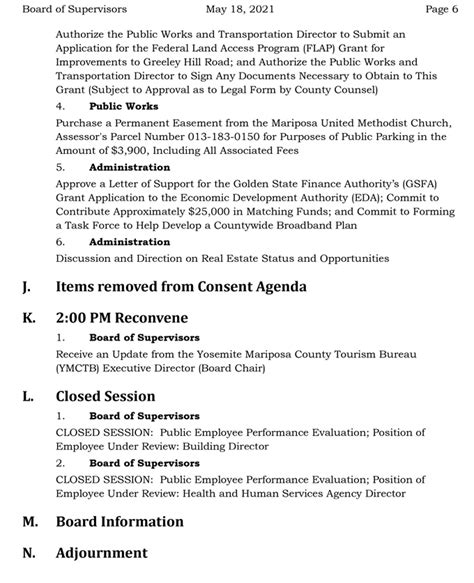 Mariposa County Board of Supervisors Meeting Agenda for Tuesday, May 18, 2021 - Items Include: 2 ...