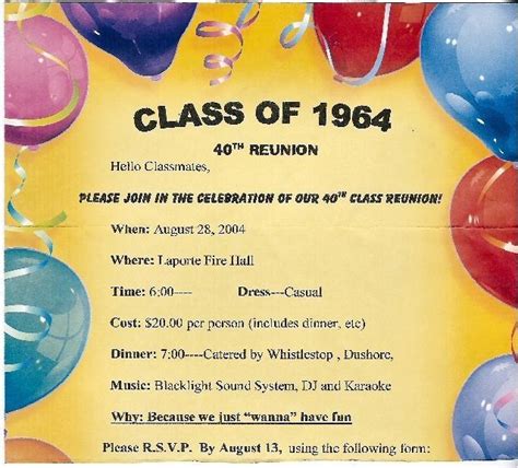 class reunion party ideas - Google Search | Class reunion invitations, Reunion invitations ...