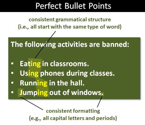 Using Bullet Points