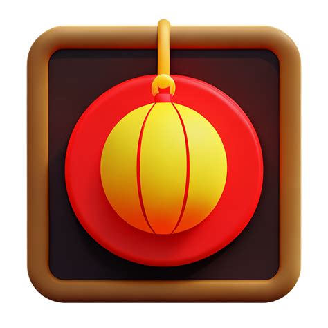 chinese new year icon square lantern 3d render 28210468 PNG