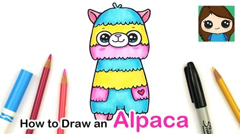 How to Draw a Rainbow Alpaca Easy - YouTube