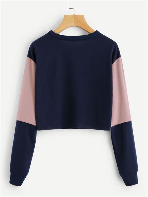 Colorblock Crop Sweatshirt | Stylish hoodies, Girls fashion clothes ...