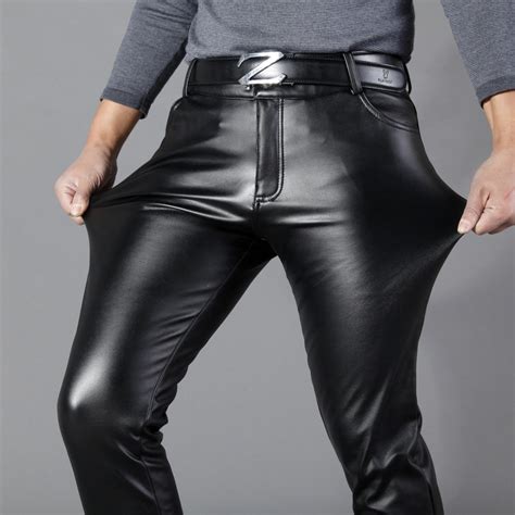 Solid Black Clean and Sleek Design Men Leather Pants – FanFreakz