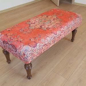 Decorative Rug Bench , Kilim Bench Ottoman , Low Coffee Table , Round Ottoman Table , Turkish ...
