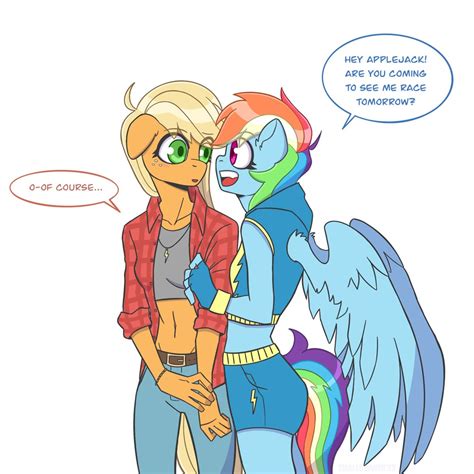 Human Applejack X Rainbow Dash