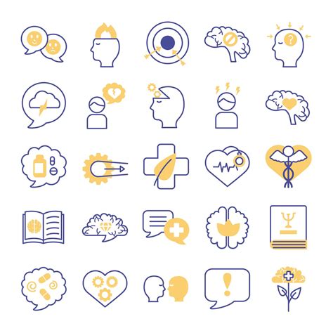 bundle of mental health set icons 2455425 Vector Art at Vecteezy