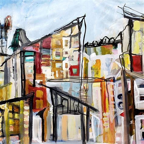 Expressionism Abstract Cityscape - Expressionist Artist - Abstract Cityscape by Marie Manon ...