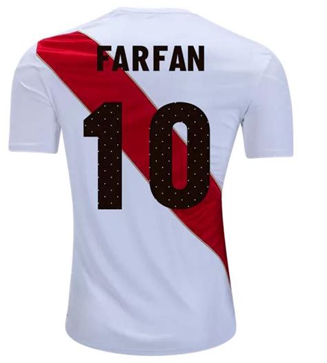 Farfan Peru National Team World Cup 2018 Home Jersey with World Cup ...