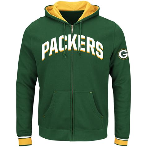 Majestic Green Bay Packers Green Big & Tall Anchor Point Full-Zip Hoodie