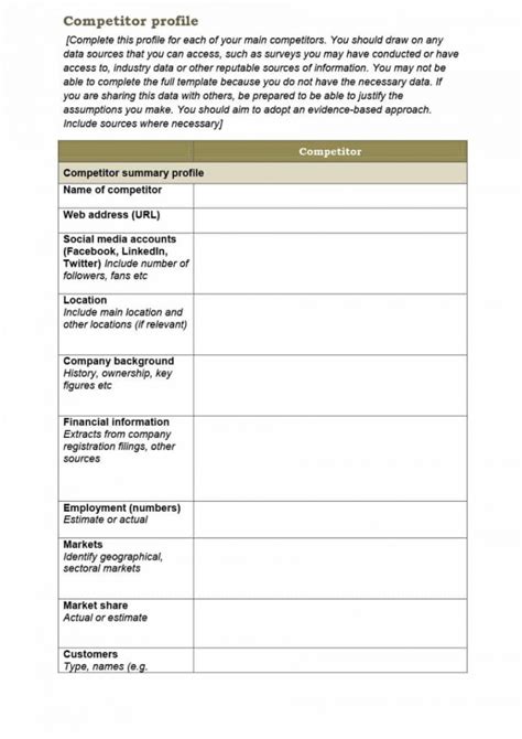 Editable Competitive Analysis Templates 40 Great Examples [Excel Word ...