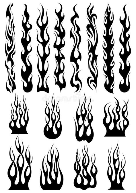 Black tribal flames set stock vector. Illustration of explosion - 51168915