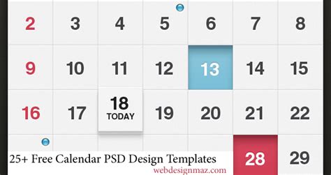 25+ Free Calendar PSD Design Templates - DesignMaz