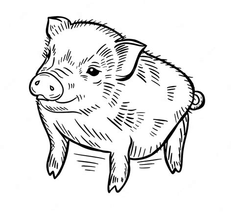 Premium Vector | Cute little pig.hand drawn doodle pig.farming ...