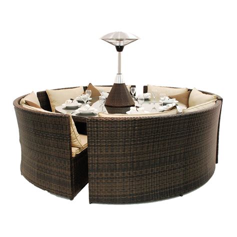 rattan round table dining sofa set by out there exteriors ...